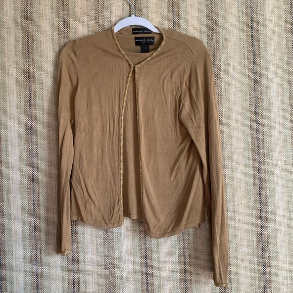 August Silk Knits 100% Silk Women Cardigan and Top Blouse Set Women’s Size M - Picture 1 of 6